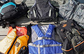 Boating equipment sold at the shop.