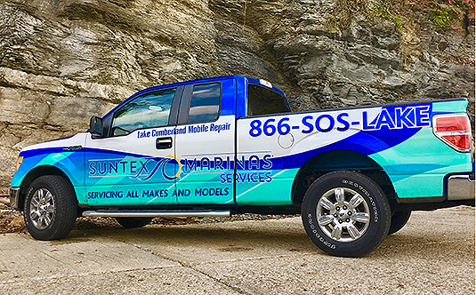 Image of a lake mobile service truck.